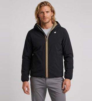 K-way para hombre. K6128VW Chaqueta Reversible Jack St Warm Double negro, verde (XL), Casual, Nylon