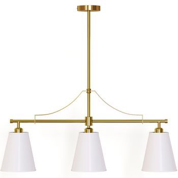 Lámpara Colgante De Techo En Metal Dorado Envejecido Con 3 Pantallas - Bubles Dorado