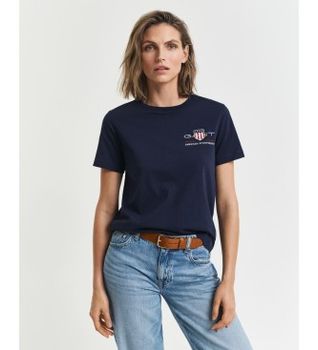 Gant para mujer. 4200277 Camiseta Archive Shield marino (XS), Casual, Algodón, Manga corta