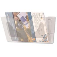 wall mounted literature holder a4 landscape single pocket crystal