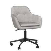 silla de oficina de terciopelo gris claro