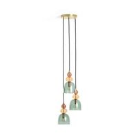 lampara colgante metal y cristal tri baudelaire verde