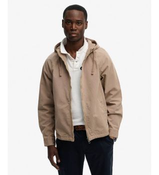 Superdry para hombre. M5012348A Chaqueta Washed Twill taupe (M), Casual, Algodón