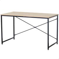 escritorio industrial madera y acero con refuerzos en x 120x60x71 cm negro