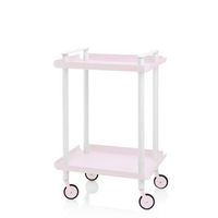 carrito auxiliar leky armazon blanco 2 estantes multifuncional practico y decorativoacerorosa