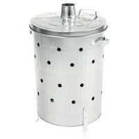 incinerador de jardin redondo de acero galvanizado 46x72 cm nature