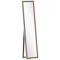 espejo cuerpo entero 37x4x157 cm blanco y marron