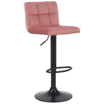 Taburete Feni En Terciopelo Rosado 40x40x85 Cm Clp