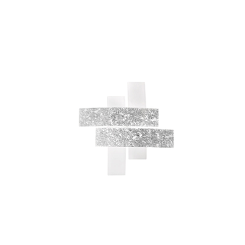 Plafón Pequeño Lara De Cristal Blanco Con Detalles En Pan De Plata 50x50xm, 2 Luces E27, Ip20, Máx 2x52w, Estilo Moderno, Bombillas Excluidas