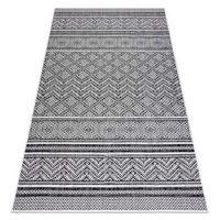 alfombra sisal sion zigzag diamantes boho 22168 tejido plano negro  180x270 cm