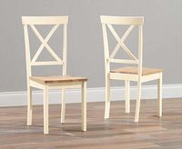 epsom oak and cream dining chairs - cream