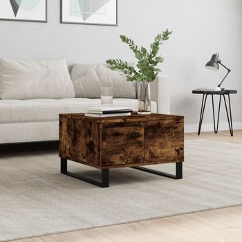 Mesa De Centro，mesa Auxiliar，mesa De Café Madera Contrachapada Roble Ahumado 55x55x36,5 Cm Cfw773852