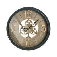 reloj de pared clasico marco sintetico 50 cm forma redonda accesorios para el hogar negro y marron albacete