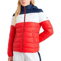 tommy jeans abrigo de plumas color block para mujer