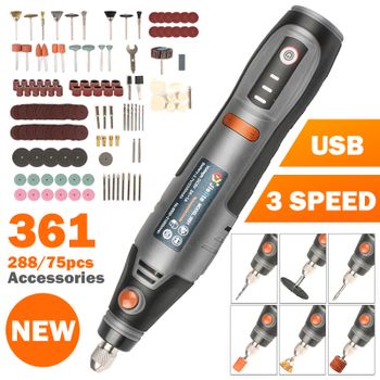 TUNGFULL Herramienta Rotatoria Inalámbrica USB de 21000 rpm, Mini Taladro, Pluma de Grabado para Artesanías, Joyería, Metalurgia, Grabado y Pulido