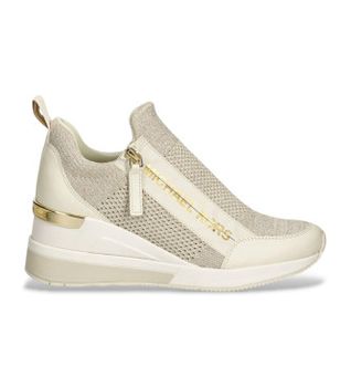 Michael Kors para mujer. 43S3WIFS4D Zapatillas Willis beige (38), Dorado, 5 a 8cm, Cremallera, Casual
