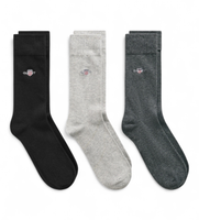 gant para hombre 9960270 calcetines shield pack de 3 gris antracita jaspeado 43-45 casual algodon
