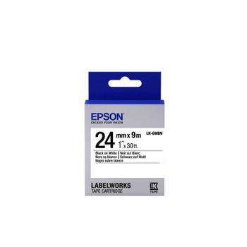 Cinta para impresora de etiquetas Epson LK-6WBN 24mm 9m Negro sobre blanco