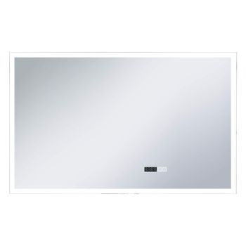 Espejo De Baño Con Led, Sensor Táctil Y Reloj 100x60 Cm Vidaxl