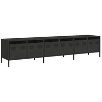mueble para tv acero laminado en frio negro 202x39x435 cm vidaxl