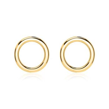 Pendientes circulares de plata 925 bañada en oro