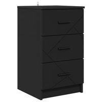 mesita de noche - mesilla de noche negro 38 x 38 x 66 cm madera contrachapada