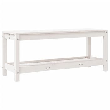 Banco De Jardín | Banco De Exterior | Silla De Jardín Madera Maciza De Pino Blanco 108x35x45 Cm