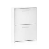 zapatero de 2 puertas abatibles 53x73 cm melamina blanco