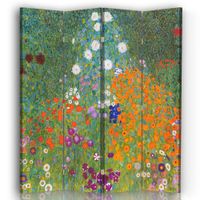 biombo jardin de flores - gustav klimt - cm 145x170 4 paneles
