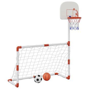 Juego Infantil De Fútbol Y Baloncesto Con Balones 98x50x70 Cm Vidaxl