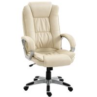 homcom silla de oficina giratoria en piel pu funcion balancin respaldo alto altura ajustable capacidad 120kg negro