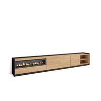mueble tv farajan-02 con chimenea electrica y almacenaje