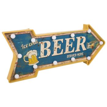 Placa luminosa de pared de plastico azul 65x27,5x10,5