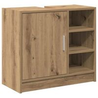 mueble de cuarto de bano roble artisan 63 x 29 x 55 cm vidaxl