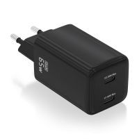 aisens asch-65w2p040-bk cargador gan 65w 2xusb-c pd30 qc40 negro