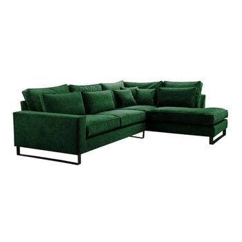 Sofá Rinconero Kingsport 111, Verde, Función De Descanso, Caja De Ropa De Cama