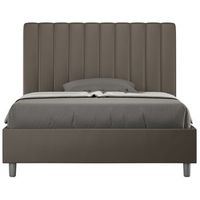 cama tapizada de diseno italiano 140x190 cm imitacion piel cappuccino nighty-opcion con base y caja