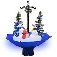 arbol de navidad  decoraciones de navidad con nieve con base de paraguas pvc azul 75 cm