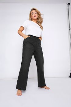 Vaqueros Anchos Negros De Algodón, Mujer Curvy Y Tallas Grandes, Yours