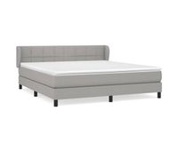 cama box spring con colchon tela gris claro 180x200 cm bloques con cuadros