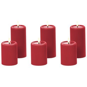 Conjunto De 6 Decoraciones De Navidad Led Para Interiores Vela Accesorio De Parafina Rojo Noisette
