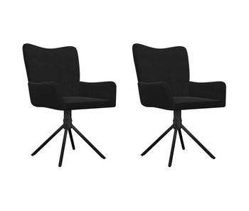 Vidaxl sillas de comedor giratorias 2 uds terciopelo negro
