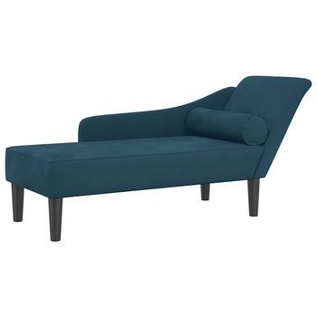 Sofá Diván Con Cojines Terciopelo Azul Vidaxl