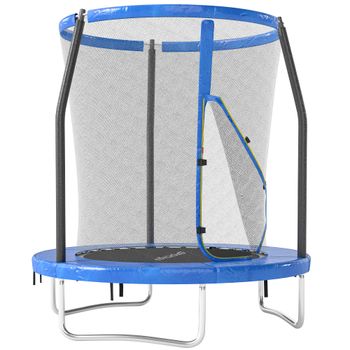 SPORTNOW Cama Elástica Infantil Trampolín para Niños +6 Años con Red de Seguridad Ø183x200 cm Azul