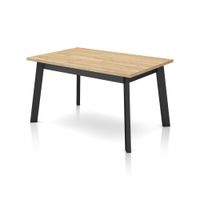 mesa de comedor fija y robusta 141x90 cm melamina roble negro