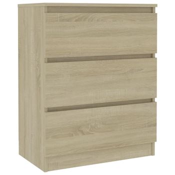Aparador de madera contrachapada madera color marrón 60x35x76 cm