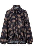 blusa estampada con mangas fruncidas multiblue fans xl