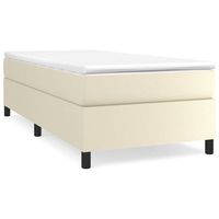 cama tapizada 193x90x35 cm vinilo - crema
