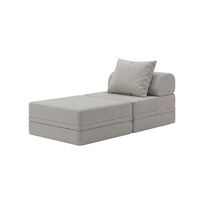 sofa modular 1 lugar  puff convertible derecho gris gelo