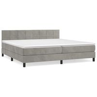 cama tapizada 203x200x88 cm terciopelo - gris